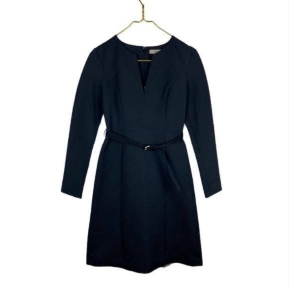 Orla Kiely Dresses Orla Kiely Notch Neck Long Sleeve Belted Sheath